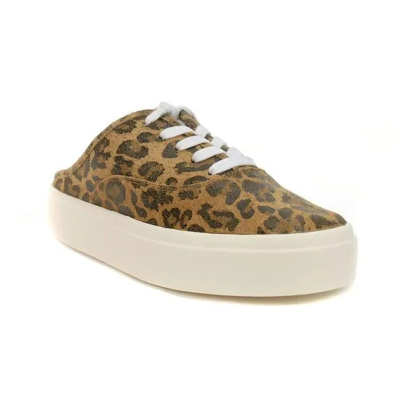 Lucky Brand Talani Beige/Leopard Print Mule Platform Sneakers - Picture 2 of 4